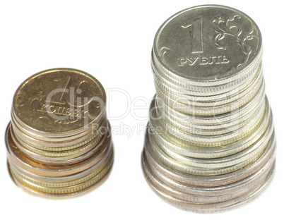 stack of coin on white