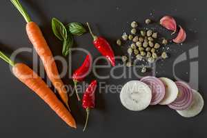 Fresh organic vegetables for a healthily cooking