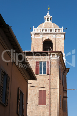 The bell tower of the town hall in Senigallia