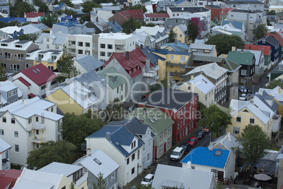 Tipical iclandic houses in Reykjavik. Iceland.