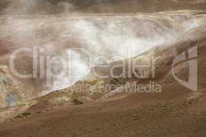 Geothermal Area in the Krafla Volcanic Region Iceland