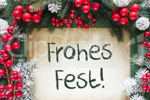 Christmas Decoration, Frohes Fest Means Merry Christmas