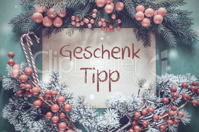 Christmas Garland, Fir Tree Branch, Genschenk Tipp Means Gift Tip