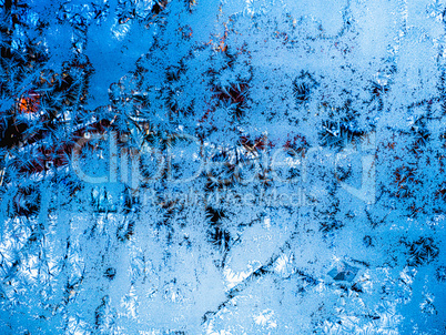 Elegant patterns of frost on the window