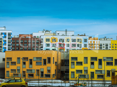 New modern low rise apartment complex. Moscow, Russia