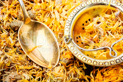 Dry marigold medicinal herbs