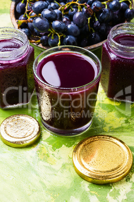Red grape juice in glass