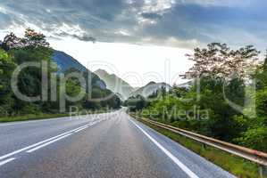 Beautiful mountain road scenery in the Austrian Alps