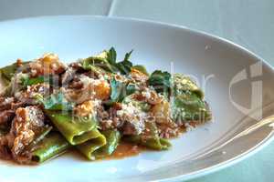 Organic Gourmet Spinach pasta and mushroom dish