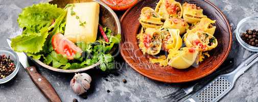 Pasta stuffed with meat