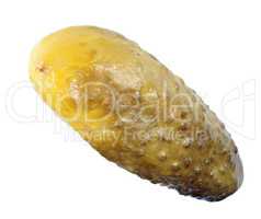 salted cucumber on white background
