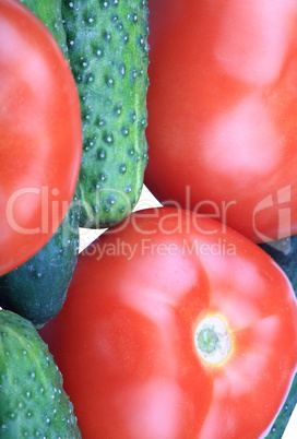 cucumber and  tomato