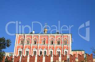 Kremlin wall on sky background