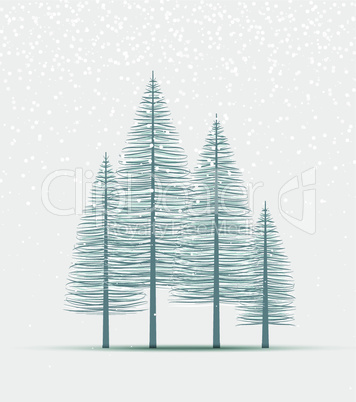 Natural background with silhouette of a trees
