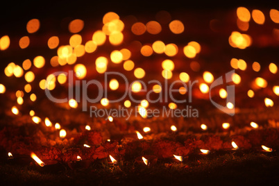 Beautiful Diwali Lamps in Lawn