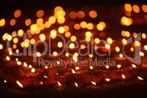 Beautiful Diwali Lamps in Lawn