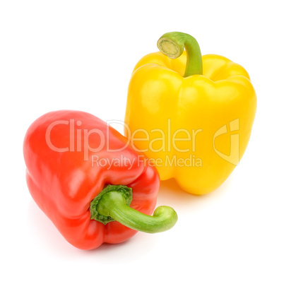 Sweet peppers isolated on white background.