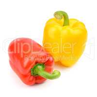 Sweet peppers isolated on white background.