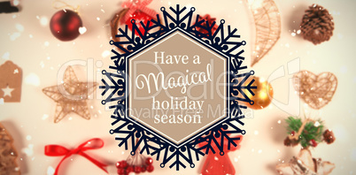 Composite image of snowflake "have a magical holiday season"