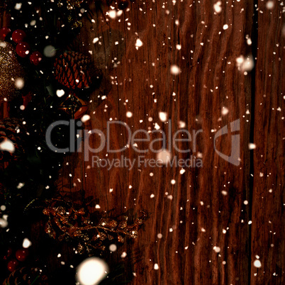 Composite image of snow falling