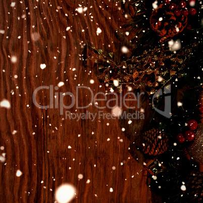 Composite image of snow falling