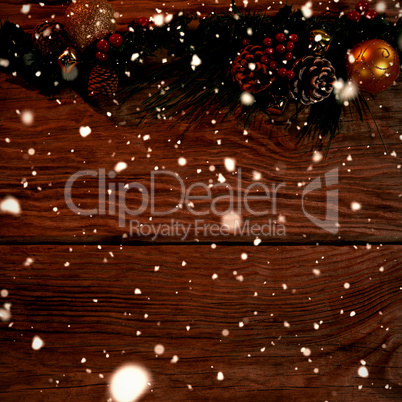 Composite image of snow falling