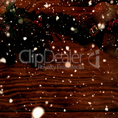 Composite image of snow falling