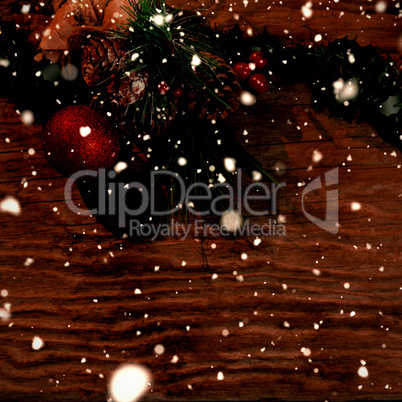 Composite image of snow falling