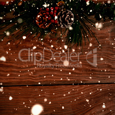 Composite image of snow falling