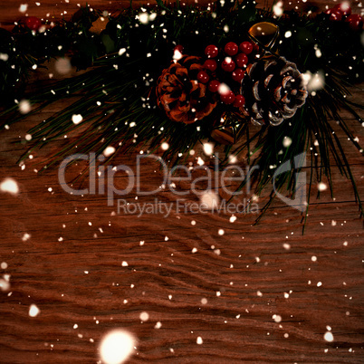 Composite image of snow falling