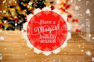 Composite image of white and red greetings card