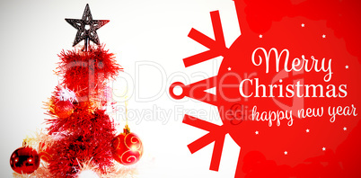 Composite image of white and red greetings card