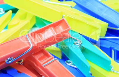 set of plastic clothespin