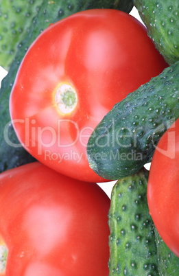 cucumber and  tomato