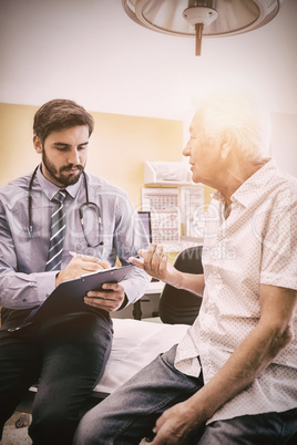 Patient consulting a doctor