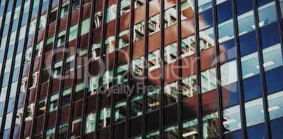 Close-up of glass office building