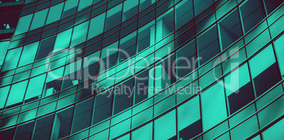 Close-up of glass office building