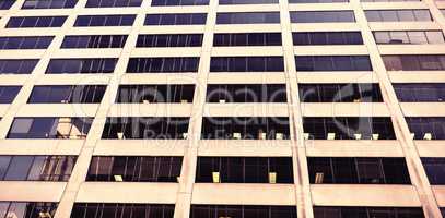 Close-up of glass office building