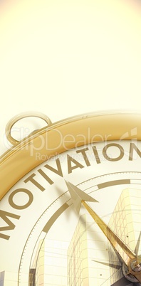 Composite image of compass pointing to motivation