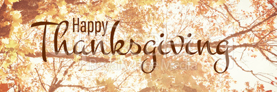 Composite image of illustration of happy thanksgiving day text greeting