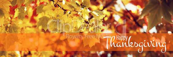 Composite image of illustration of happy thanksgiving day text greeting