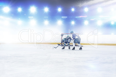 Composite image of players playing ice hockey