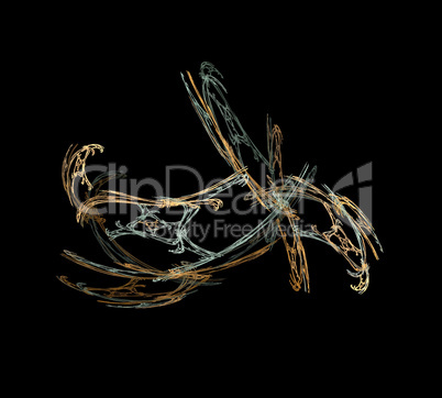 image of one Digital Fractal on Black Color