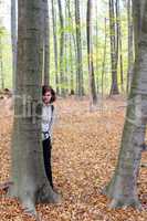 Woman hiking in the woods