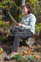 Woman hiking in the woods