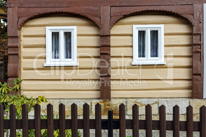 House with wooden construction as Umgebinde