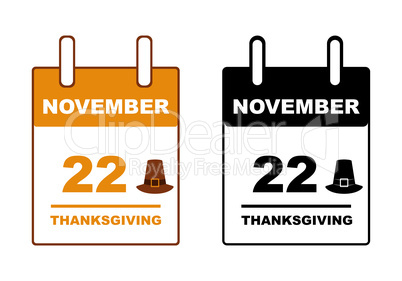 Thanksgiving day calendar