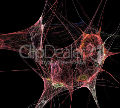 image of one Digital Fractal on Black Color