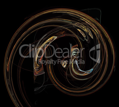 image of one Digital Fractal on Black Color