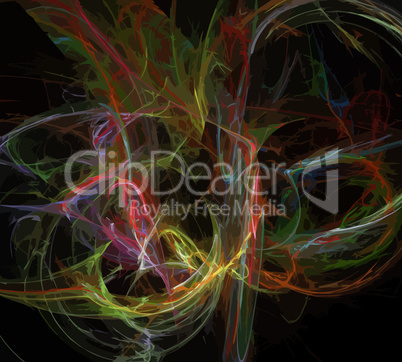 image of one Digital Fractal on Black Color image of one Digital Fractal on Black Color